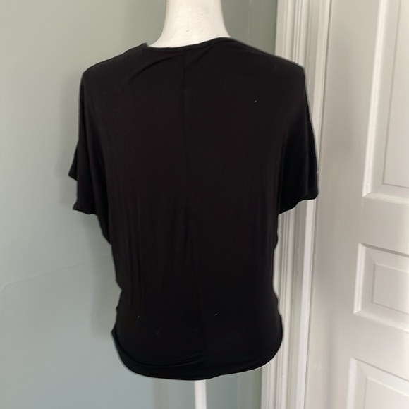 Gaze Black Oversized Twist Front Tee Shirt Top Size XS - Picture 3 of 4